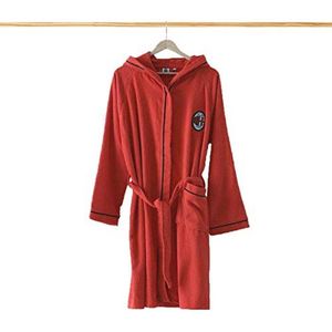 Badjas microbadstof voor volwassenen - Rood/Zwart - Comfortabel en Luxe