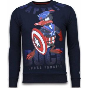 Captain Duck - Rhinestone Sweater - Navy