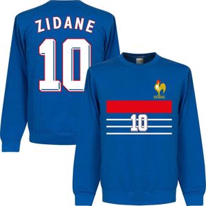 Frankrijk 1998 Zidane 10 Retro Sweater - Blauw - 3XL