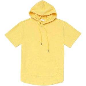 Heren Korte Mouwen Hoodie met Capuchon en Kangoeroezak