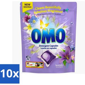 10 x Omo - Wascapsules - Lavendel & Eucalyptus - Krachtige geur - 42 Capsules - Wascapsules - Wasmiddel - Geur - Gekleurd Was - Kleurbehoud
