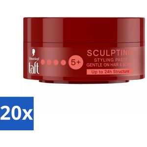 20 x Taft - Sculpting Styling Paste - Hold 5+ - Flexibele styling - 75 ml - Natuurlijke Look - Structuur - Textuur - Vegan Styling - Haarproducten