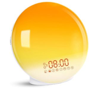 Wake up Light - Digitale Wekker Slaapkamer Met Natuurlijk Licht - Digitale Wekker Met Snoer En 8 Natuurlijke Geluiden