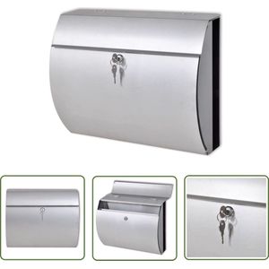 vidaXL - Brievenbus - Roestvrij Staal - Buitenpostvak - Zilver