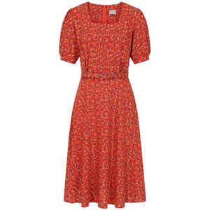 Banned - Eva Bloom Flare jurk - S - Rood