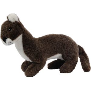 PIA Soft Toys Pluche Knuffeldier Wezel donker bruin staand - 28 cm
