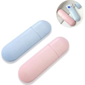 Tandenborstel reisdoos - reisetui voor elektrische tandenborstel -geschikt voor reizen en zakenreizen -Compacte tandenborsteldoos voor op reis - Tandenborstelopslag - Draagbare tandenborstelbox- Opbergdoos - Reisetui - 2stuks - Roze en blauw