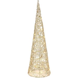 Countryfield LED kegel kerstboom lamp - goud - metaal- H60 cm