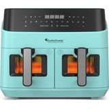 TurboTronic - Dubbele Airfryer XXL met Raam - 9 Liter - DAF6W - 4 kleuren - Turquoise