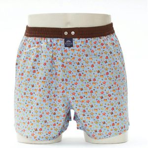 McAlson Wijde boxershort - Leaves light blue - maat M (M) - Heren Volwassenen - 100% katoen- M5031 -M