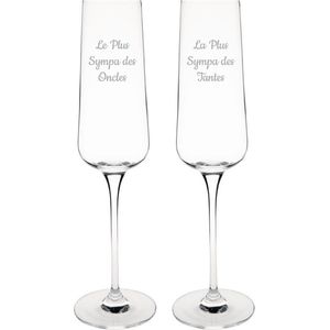 Champagneglas gegraveerd - 27cl - Le Plus Sympa des Oncles & La Plus Sympa des Tantes