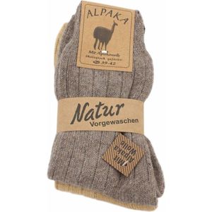 Without Lemon - Alpaca sokken - 2 Paar - Unisex - Beige - Maat: 35-38 - Winter - Zacht & Warm - Comfort - Premium - Kerst - Cadeau