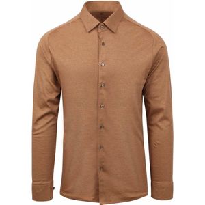 Desoto - Overhemd Strijkvrij Kent Bruin - Heren - Maat M - Slim-fit