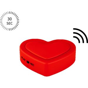Voice Recorder - 30 sec. zelf inspreken - Rood Hart - Neem je eigen boodschap op