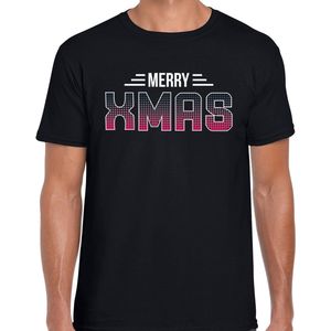 Merry xmas disco Kerst t-shirt - zwart - heren - Kerstkleding / Kerst outfit XXL