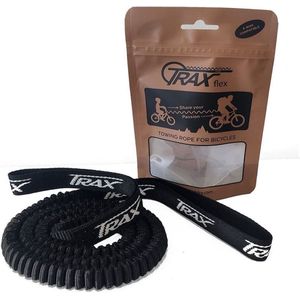 TRAX Flex elastische band zwart voor fiets | E-bike | MTB | volwassenen | kind | uniseks | fietstrekker | sleeptouw | sleepsysteem | sleepkabel