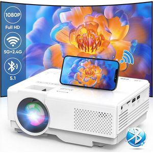 Draagbare Mini Projector met WiFi en Bluetooth - Full HD 1080P, Ideaal voor Thuisbioscoop