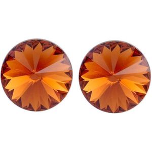 Behave – Oorsteker met swarovski elements – 10 mm – Bruin – Nikkelvrij