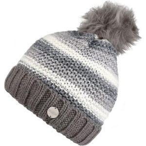 Frosty IV met Fleece gevoerde, gebreide muts met pompom van Regatta voor Dames, Muts, loodgrijs