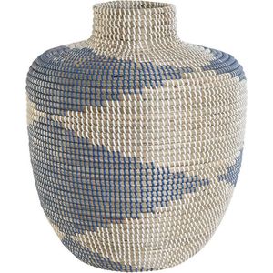 Vaas DKD Home Decor 40 x 40 x 48 cm Natuurlijk Blauw Zeegras Mediterrane