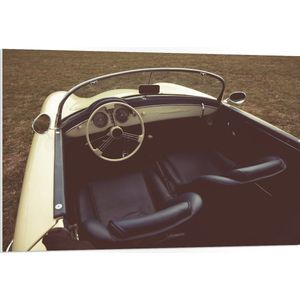PVC Schuimplaat - Auto - Open - Binnenkant - Stoelen - Stuur - 105x70 cm Foto op PVC Schuimplaat (Met Ophangsysteem)