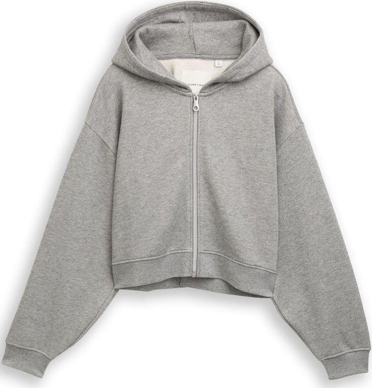 Tom Tailor Cropped hoodie Sweatjack met glitterlook