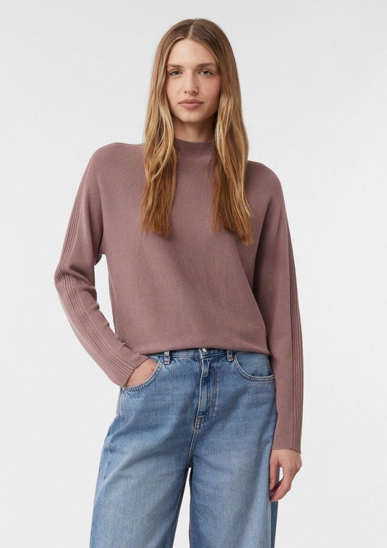 comma - Gebreide Trui - Zacht - Fijngebreid - Opstaande Kraag - Vleermuismouwen