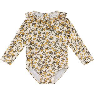 Lemons Bodysuit | Citroenprint badpak | UV-badpak | Lange mouwen | Maat 62/68 t/m 134/140