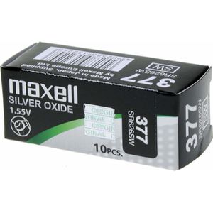 Maxell 377 SR626SW Zilveroxide Knoopcel Batterij 10 Stuks