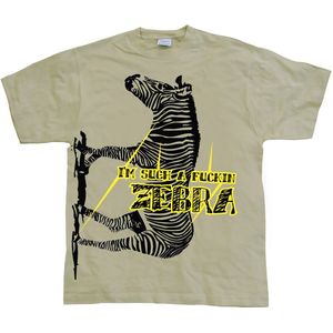 Hybris I'm Such A Fuckin Zebra T-Shirt SH-1-12028-LFH4-13 Khaki-XXL