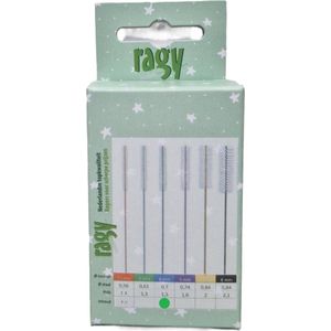 Ragy 4mm (blauw) - Interdentale Ragers - 25 stuks - maat S - plasticvrije verpakking