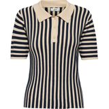 Jacqueline de Yong - Jdynola 24 - Poloshirt - Blauw - Knt Dessin