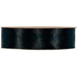Lint - Zwart - 50m x 25mm | Double Satin Classic | Dubbelzijdig Luxe Satijnen Lint | Feestlint op rol | Satijn Lint | Cadeaulint