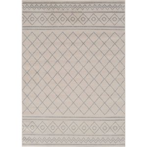 Vercai Rugs Firenze Collectie - Laagpolig Vloerkleed - Polypropyleen - Wit Grijs - 60x100 cm