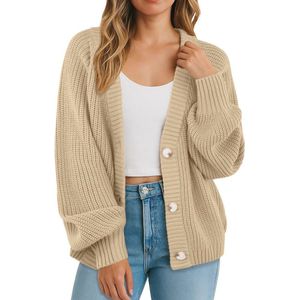 Dames Vesten met Open Voorkant en Lange Mouwen - Oversized V-hals Truien