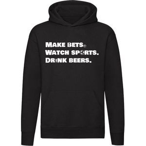 Make Bets. Watch Sports. Drink Beers. | voorspeller | gokken | casino | sport | voetbal | bier | kroeg | cafe | Unisex | Trui | Hoodie | Sweater | Capuchon