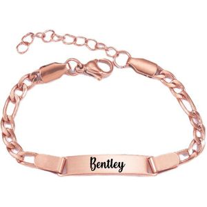 Baby/Kinder Armbandje Met Naam | Rosegoud | RVS | Bentley
