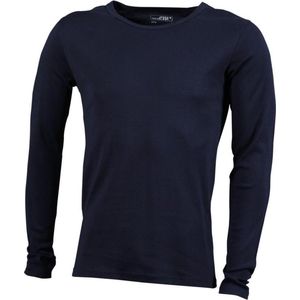 James and Nicholson - Heren Lange Mouwen T-Shirt (Navy)