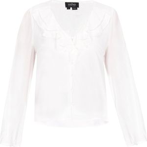 usha BLACK LABEL - Blouse - Wit - Klassieke Blouse - Lange Mouw