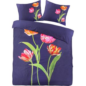 Papillon Tulip Dekbedovertrek - Tweepersoons - 200x200/220 cm - Navy