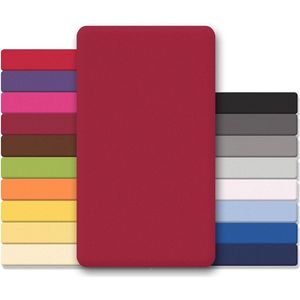 Hoeslaken, jersey-katoen, voor topmatrassen, verschillende kleuren en maten, bordeaux, 200x200 - 200x220 cm