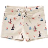 Fresk UV Zwemshort voor Jongens - 110/116 - Zwemkleding met UV-bescherming UPF 50 - Dubbellaagse Zwembroek - Sneldrogend - Elastische Tailleband - Crème - Lighthouse