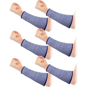 Mouwen - Snijbestendige mouwen - 3 paar armbeschermers - Geschikt voor armbeschermers Krasbestendig Snijbestendig Steekbestendig Glas Bouwplaats Houtbewerking Handling - Bescherming 5 niveaus armbeschermers (blauw, 7,9 inch)