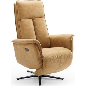 Goossens Fauteuil Odyssey - Met Armleuning - Leer - Bruin