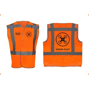 Drone vest (Veiligheid vest) oranje, RWS & ProRail - Maat M/L UK