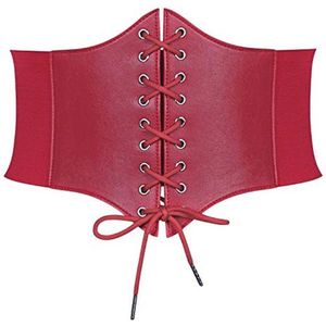Zwart Corset Taille Riem Voor Vrouwen - Brede Cinch Riem Met Vetersluiting Voor Halloween Feest