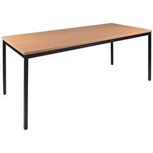 Kantinetafel Basic 120cm breed 80cm diep beuken blad zwart frame rechthoekig