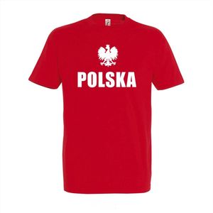 Polska Pride: Rood T-shirt van 100% Katoen voor Trotse Polen - Maat 2XL