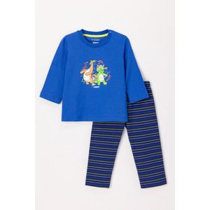 Woody Jongens-Heren Pyjama hoogblauw - maat 074/9M