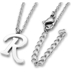 Amanto Ketting Letter R - 316L Staal - Alfabet - 16x11mm - 50cm